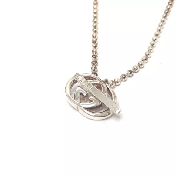 GUCCI Double G Ball Chain Accessory Necklace SV925 Silver